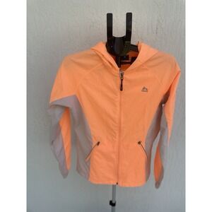 RBX Ladies Full Zip Windbreaker Coral And Gray Size L‎ Running Athletic